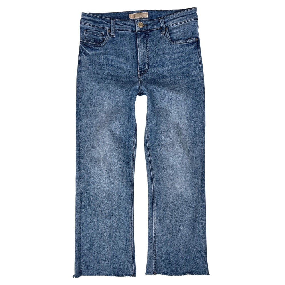 KUT from the Kloth Kelsey Fab Ab Ankle Flare Jeans 10 90s Retro Boho Raw Y2K 31